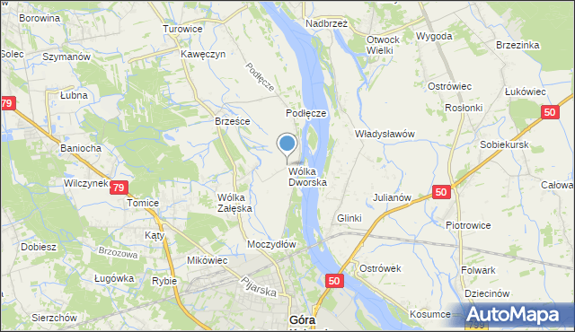 mapa Wólka Dworska, Wólka Dworska na mapie Targeo